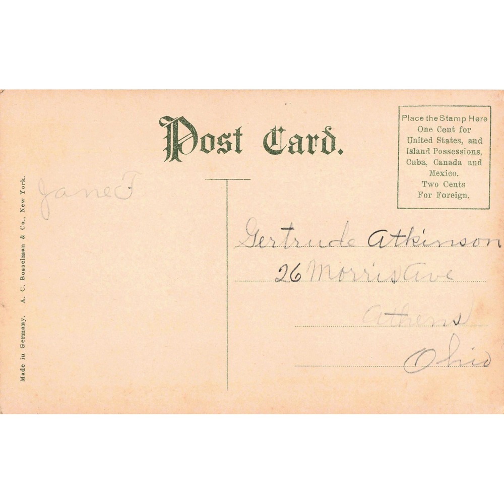 Columbus Ohio OH East Broad St Church Horse Buggy View Antique Postcard 8374 - Picture 2 of 2